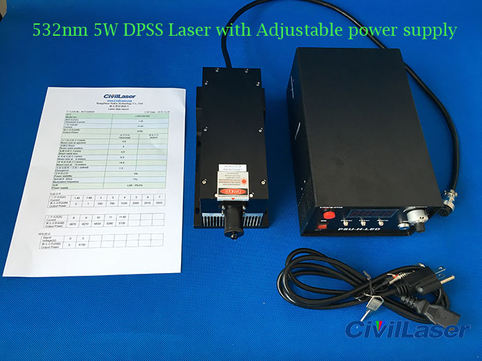 532nm 5w dpss laser high power green laser